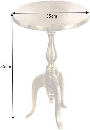 Бароковий журнальний столик Savoy 55 см, золотистий металевий штатив, круглий, вінтажний