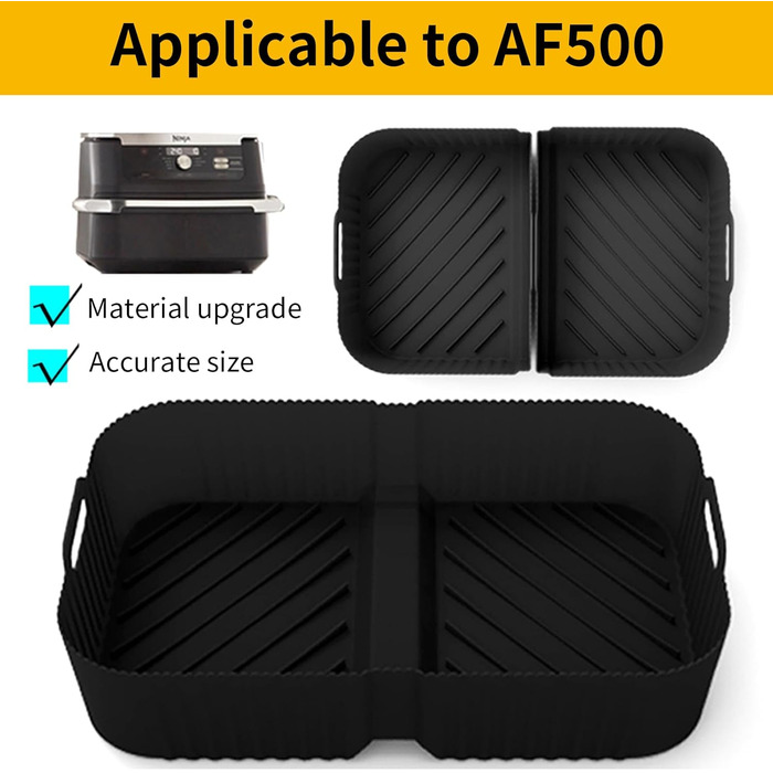 Аерофритюрниця Cathpetic Silicone Mold для Ninja Foodi Flexdrawer AF500EU.110.4L25.2L Ninja Af500 Silicone Mold Black, Ninja Foodi Flexdrawer Accessories Black-110.4L25.2L