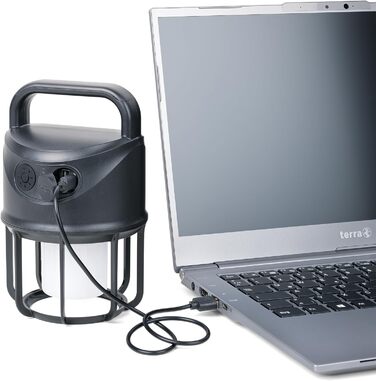 Ліхтарик для кемпінгу та зовнішній акумулятор TROIKA NIGHT OWL, що перезаряджається, з трьома різними режимами освітлення (регульована яскравість) та функцією миготіння холодний білий, теплий білий, ліхтарик, вхід 4000 мАг, вихід 5 В пластик