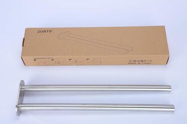 Рушникосушка двоплечий рушникосушка для ванної кімнати настінний подвійний з нержавіючої сталі матовий 40см сріблястий