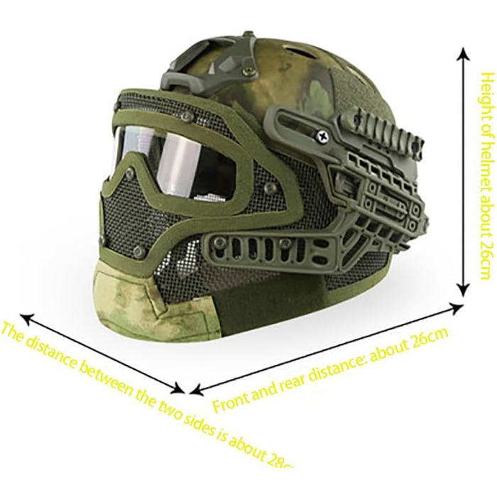 Швидкий тактичний шолом, захисний шолом для страйкболу, пейнтболу, повнолицьова маска, окуляри, спорт на свіжому повітрі, полювання, CS, гра, FG