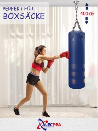 Стельові гачки ALECPEA з нержавіючої сталі для боксерських груш комплект 2 - Вантажопідйомність 400 кг - Вибухозахищене кріплення