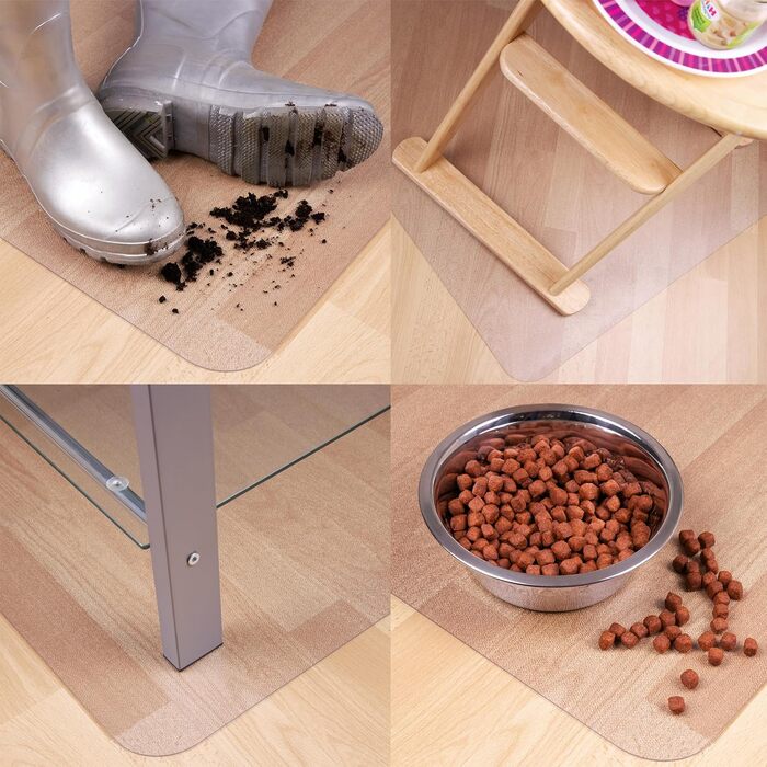 Захисний килимок для підлоги Marvelux Clear, багатоцільовий захисний килимок з ПВХ для твердої підлоги 75 x 120 см, міцний водонепроникний пластиковий килимок для підлоги, прямокутний килимок для дому та офісу