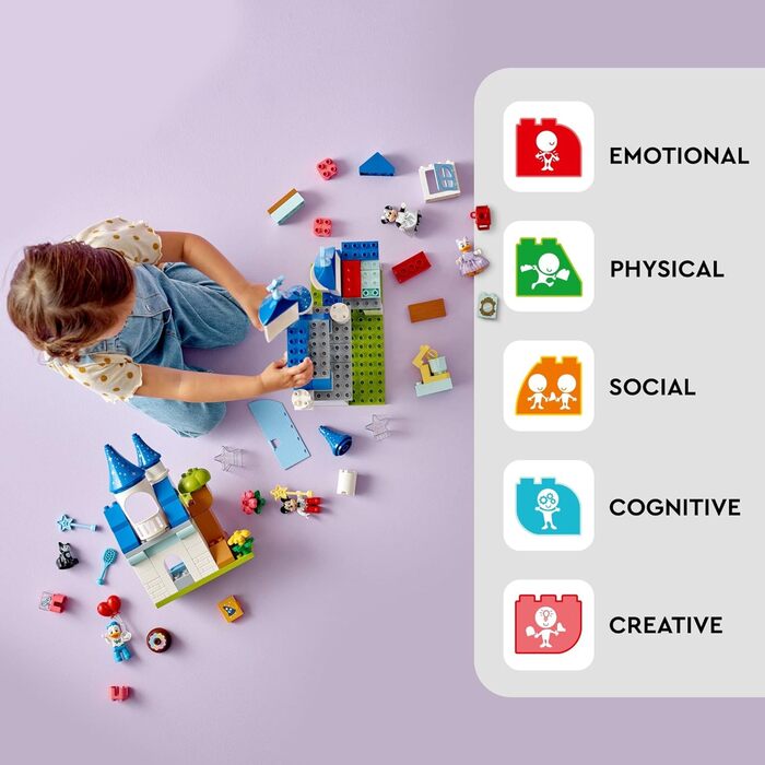 Конструктор Lego DUPLO Disney 3 в 1 Чарівний замок 10998 для сімейної гри з 5 персонажами Disney, включаючи Міккі, Мінні та друзів