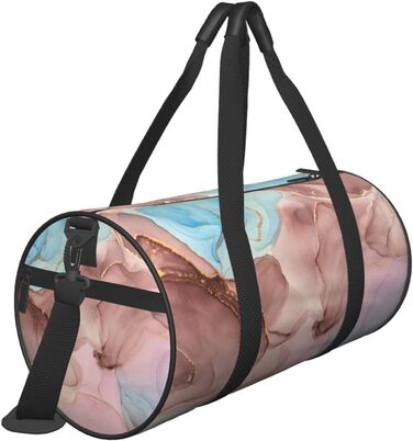 Спортивна сумка-мішок для подорожей та пляжу, барвистий мармуровий принт, чорний колір, універсальний розмір, дорожня сумка