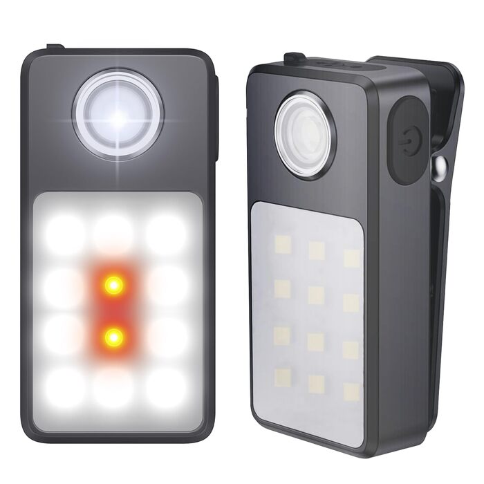 Акумуляторні бігові ліхтарі з USB-C, 3 рівні яскравості, покращені 2-в-1 ліхтарі з кліпсою, водонепроникні компактні світлодіодні ліхтарі IPX7 для вечірніх прогулянок, бігу, роботи, кемпінгу (чорний) дизайн, 2