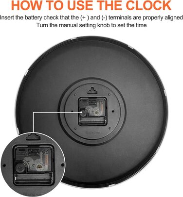 Настінний годинник Uootach, 30 см (12 дюймів), сучасний настінний годинник (білі чорні символи)