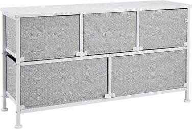Гардеробна секція з 5 надширокими тканинними шухлядами, біла