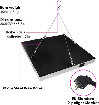 Світлодіодна лампа для рослин Lospitch 45 Вт, 225 червоних і синіх світлодіодів для вирощування рослин, освітлення рослин повного спектру для гідропоніки, кімнатного посіву овочів, наметів для вирощування та теплиць