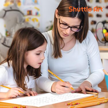 Олівці Shuttle Art HB, 180 попередньо заточених жовтих олівців з гумкою, графітові олівці в упаковці оптом, набір олівців для дітей та дорослих для письма, малювання та ескізів, 180 олівців HB