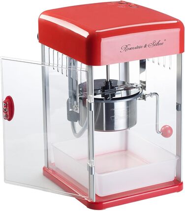 Професійна машина для приготування попкорну Rosenstein & Shne професійна ретро-машина для приготування попкорну Cine з горщиком з нержавіючої сталі в стилі 50-х років (машина для попкорну з нержавіючої сталі, машина для попкорну ретро, солодка вата) Ретро