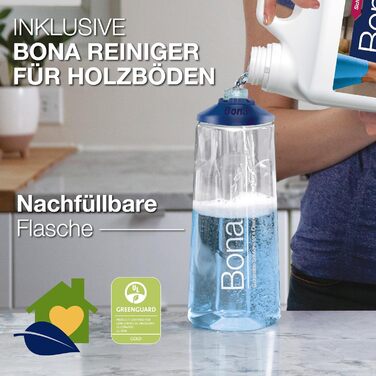 Швабра для підлоги Bona з функцією розпилення, набір швабр з розпиленням преміум-класу для дерев'яних підлог, швабра з розпиленням