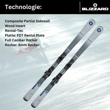 Гірськолижні лижі - Blizzard WCR - Full Camber Rocker - вкл. кріплення Marker TLT 10 Demo Z3-10 - для досвідчених лижників 153 см, сині
