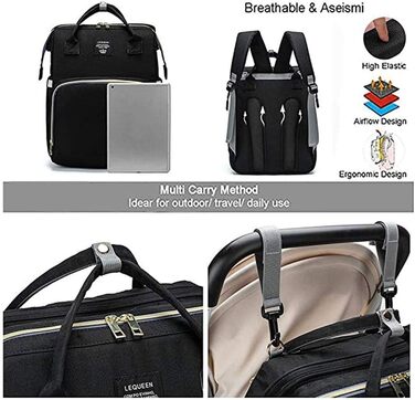 Портативна пеленальна сумка, 4 в 1 конвертована пеленальна сумка для немовлят, складна дитяче ліжечко на відкритому повітрі, сумка