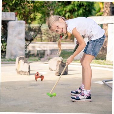 Набір іграшок Toyvian для гри в крокет із зображенням тварин для дівчаток з дерев&39яними молотками та м&39ячами. Креативна іграшка для всієї родини, як для дому, так і для вулиці. Сприяє розвитку координації та взаємодії рук і очей.