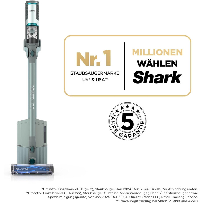 Акумуляторний пилосос Shark PowerLite Clean & Empty Pet, до 40 хв роботи, бірюзовий