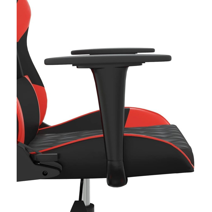 Геймерське крісло, чорно-червона штучна шкіра, з регульованою спинкою та висотою, офісне крісло з поворотом на 360 градусів, міцним металевим каркасом та зносостійкою штучною шкірою, 37 x 45 см (Ш x Г), червоне