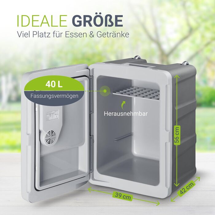 Електрична холодильна камера 40 літрів 12 В / 230 В для автомобіля, вантажівки, будинку на колесах, кемпінгу - міні-холодильник хо