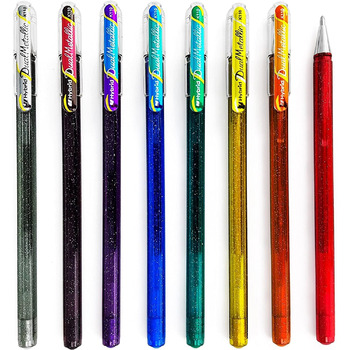 Подвійна металева кулькова ручка Pentel Hybrid K110, рідка гелева ручка для роликів, 8 шт.