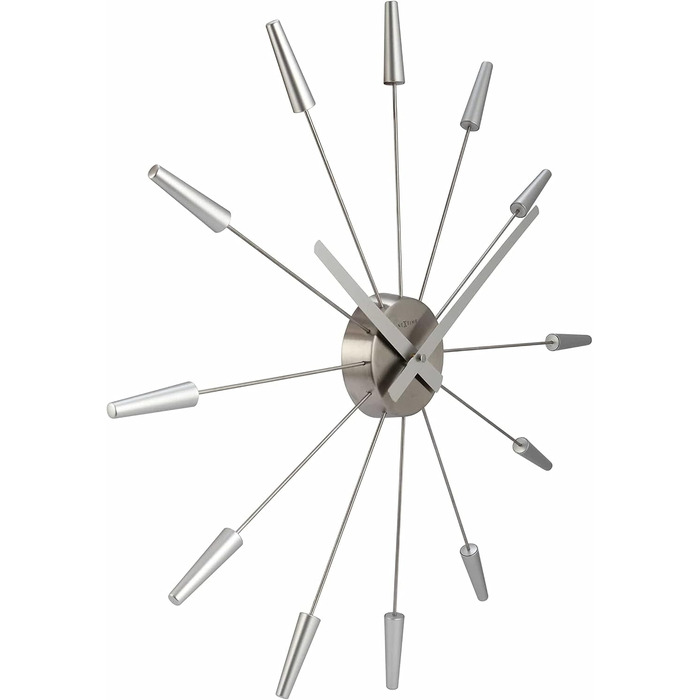 Настінний годинник techno line XXL NeXtime Plug Inn Silver 261 ZI, дерево, 60х60х4.2 см