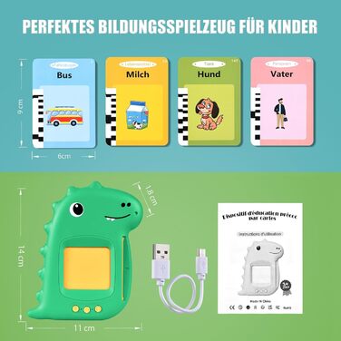 Говорячі картки Дитячі іграшки від 2 3 4 5 6 років Розвиваючі ігри для аутизму Навчальні іграшки Вивчення німецької мови Для дітей
