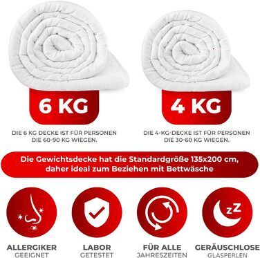 Обтяжена ковдра STERNKIND 135x200 Терапевтична ковдра - обтяжена ковдра приблизно 4 кг, обтяжена ковдра для ліжка, ковдра для релаксації, обтяжена ковдра для дорослих зі скляними намистинами, важка ковдра