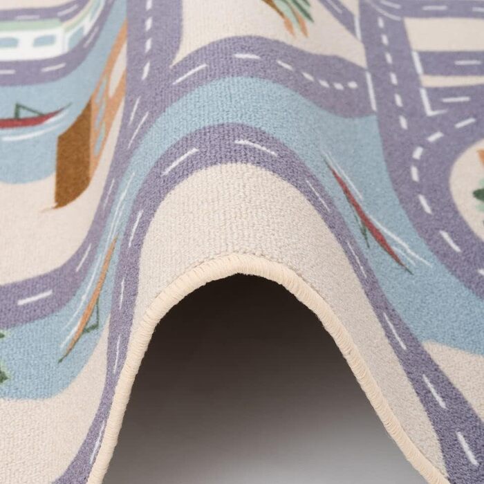 Дитячий килим Snapstyle Ігровий килимок Дитяча кімната Легкий догляд Веселе місто Бежевий круглий в 7 розмірах 160 см Круглий