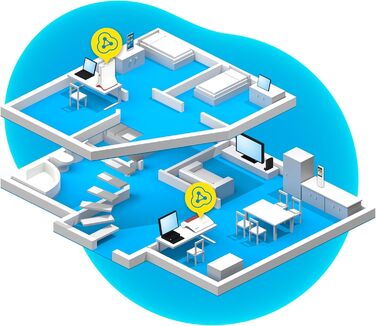 АВМ ФРІЦ Репітер 6000 (ретранслятор WiFi 6 з трьома радіоблоками 5 ГГц (2 x до 2 400 МБіт/с), 2,4 ГГц (до 1 200 Мбіт/с), 2,5 Gigabit LAN, німецькомовна версія) Одинарний