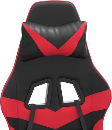 Ергономічне ігрове крісло зі шкіряним оздобленням, чорно-червоне, 57,5 x 59,5 x 121-131 см - Для комфорту та стійкості Модель 349556