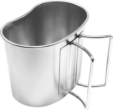 Кемпінгова кружка зі складною ручкою, 700 мл, кружка з нержавіючої сталі з кришкою, для активного відпочинку, кемпінгу, походів та пікніків