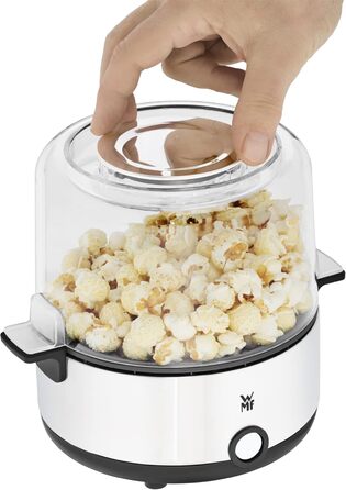 Кухонна міні-машина для попкорну для дому, виробник попкорну, гаряча плита з покриттям, кришка як миска для подачі, отвір для розтоплення масла, попкорн з цукром і сіллю, компактний, матовий з нержавіючої сталі