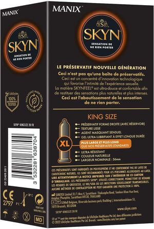 Презервативи без латексу Skyn King Size (20 шт. ), дуже великі презервативи, які можна використовувати з нашими мастилами