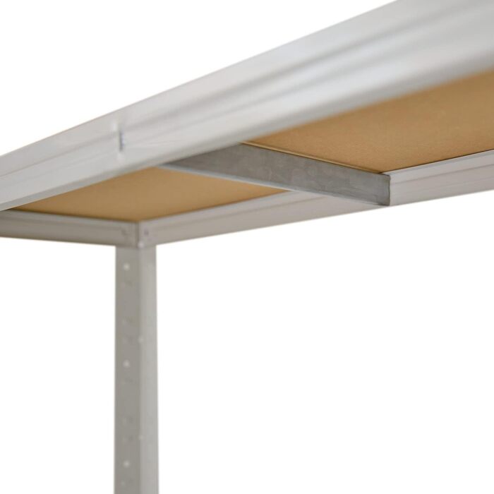 Офісна полиця для зберігання, міцна офісна полиця, світло-сірий/металевий, офісна полиця з 6 полицями/підвальна полиця, полиця для майстерні/металева полиця без болтів, вантажопідйомність 145 кг/офісна полиця для файлів, В 200 см / Ш 70 см / Г 30 см, 200x