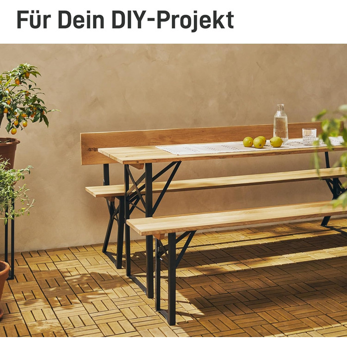 Набір для пивного саду Natural Goods Berlin, 2 предмети - металевий каркас для пивного столика (чорний, 70 см x 42 см) - ніжки для столу - міцний каркас столу для саду, патіо та кемпінгу, В70 x Ш42 см - стіл чорного кольору