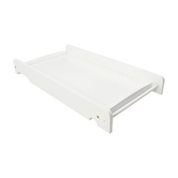 Пеленальна дошка - 87x44,5 см Дерев'яна пеленальна стільниця білого кольору Прикріплений пеленальний килимок для ліжечка Високоякі