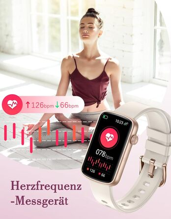 Жіночий смарт-годинник для фітнесу, тонкий фітнес-трекер, крокомір, з монітором серцевого ритму, вимірюванням SpO2, моніторингом сну, маленьким водонепроникним IP68 смарт-годинником, спортивним годинником для Android iOS, телефону Polarsterngold