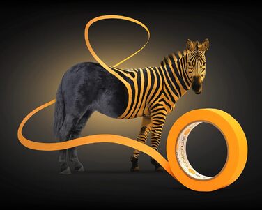 Малярська стрічка Colorus 6 x з захисною плівкою PLUS Goldband Fineline 55 см x 33 м Стійка до ультрафіолету 60 днів, для використання всередині та зовні приміщень Самоклеюча малярська плівка Малярська стрічка з захисною плівкою 6 x 55 см x 3300 см