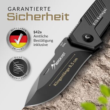 Складаний ніж (дворучний) - гострий кишеньковий ніж для активного відпочинку та виживання з вогнетривкої сталі та чохлом - дозволе