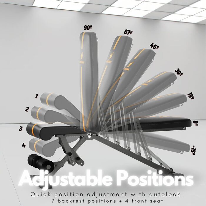 Складана регульована лава для силових тренувань Лава з похилим кутом 90 градусів, плоска лава, лава з нахилом Попередньо зібрана Сумісність зі штангами Лави для тренажерного залу Силові тренування