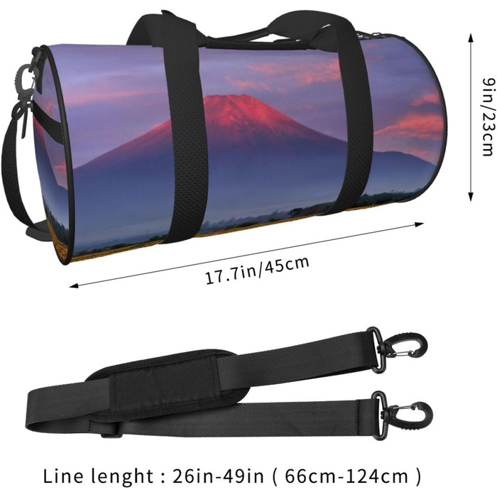 Спортивна сумка для подорожей, з принтом соняшників та гір, дорожня сумка на ніч, чорна, універсальний розмір