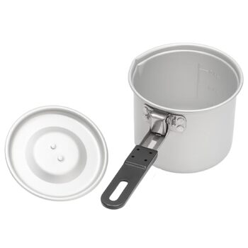 Складаний горщик для кемпінгу 770 мл, горщик для пікніка, відкритий горщик для приготування їжі, чашка з нержавіючої сталі, алюмінієвий корпус, дизайн, антипригарний, одна порція, кемпінг, приготування їжі, походи, барбекю, пригоди та подорожі