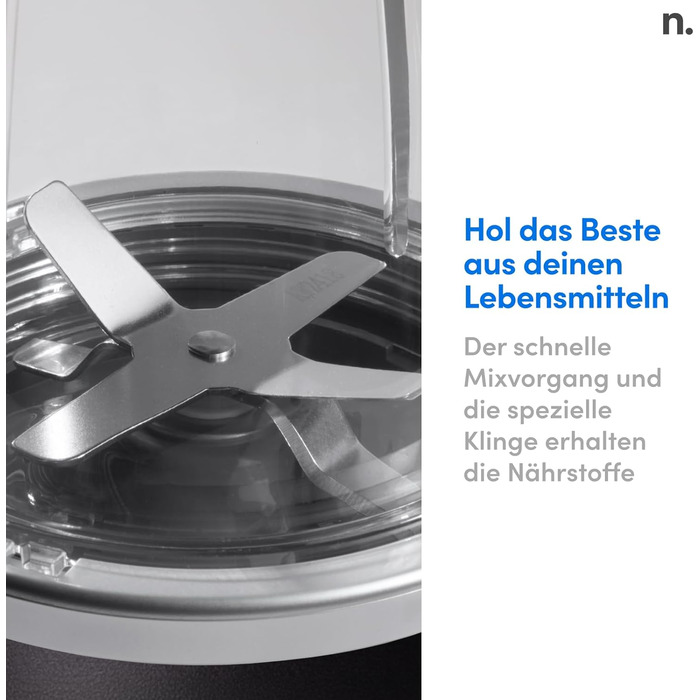 Електричний блендер, подрібнювач, блендер для смузі, багатофункціональний блендер, потужність 1200 Вт, банки 700 мл і 900 мл, чорний, NB120MB один розмір чорний, 1200