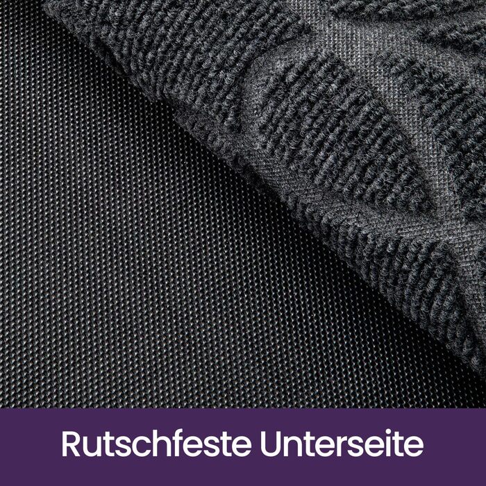 Килимок для вулиці DEXI, нековзкий, 60 x 90 см, миючий килимок для уловлювання бруду, водонепроникний, килимок для вхідних дверей, балконних або патіо дверей, сірий, 60 x 90 см (прямокутний)