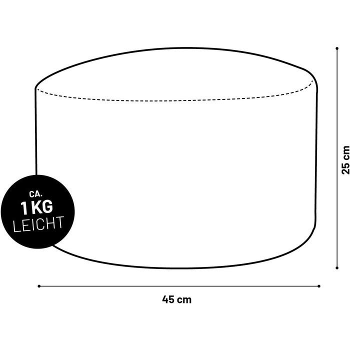 Пуф-мішок Lumaland Corduroy Компактний ігровий пуф об&39ємом 50 літрів з функцією 3-в-1 зручний стілець, практичний бічний столик та стильна підставка для ніг для приміщень Ø 25 x 45 см Гірчично-жовтий 25 x 45 см Гірчично-жовтий