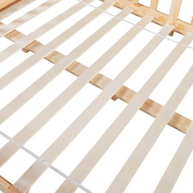 Дитяче ліжко Sisimiut домашнє ліжко 120 x 200 см із захистом від випадіння дерев'яне ліжко для дітей підлогове ліжко рейкова рама