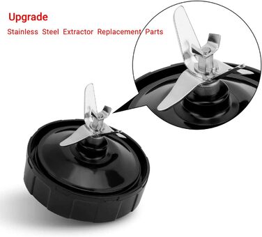 Для заміни леза міксера 7 ребер для леза екстрактора Ninja Pro сумісний з Nutri Ninja Car iQ BL480 BL481 BL482-30 BL487 BL492 з силіконовими гумовими ущільнювачами Ущільнювальне кільце Кріплення змішувача