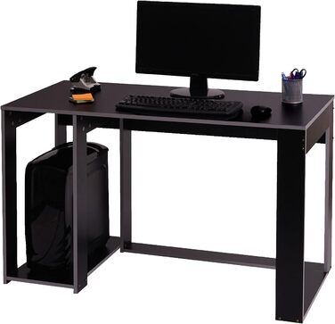 Письмовий стіл Mendler HWC-J26, комп&39ютерний стіл, офісний стіл, 120x60x76 см - чорно-сірий