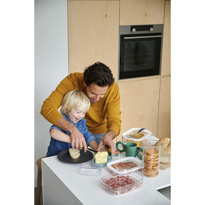 Контейнер для білого сиру Modula, 2 шт. Контейнер для зберігання об&39ємом 2000 мл з кришкою для шматочків та скибочок сиру в холодильнику Контейнер для зберігання продуктів із антиконденсаційною вставкою Герметичний та придатний для миття в посудомийній 