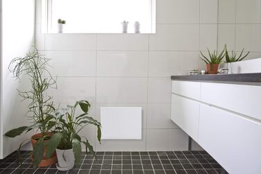 Електричний радіатор Adax Eco Basic 1200 Вт, білий Програмування через Bluetooth Термостат з таймером Настінний електричний обігрівач Електричний радіатор Захист від замерзання, тижневий режим Настінний конвектор 1200 Вт (89,4 x 9,7 x 33 см)