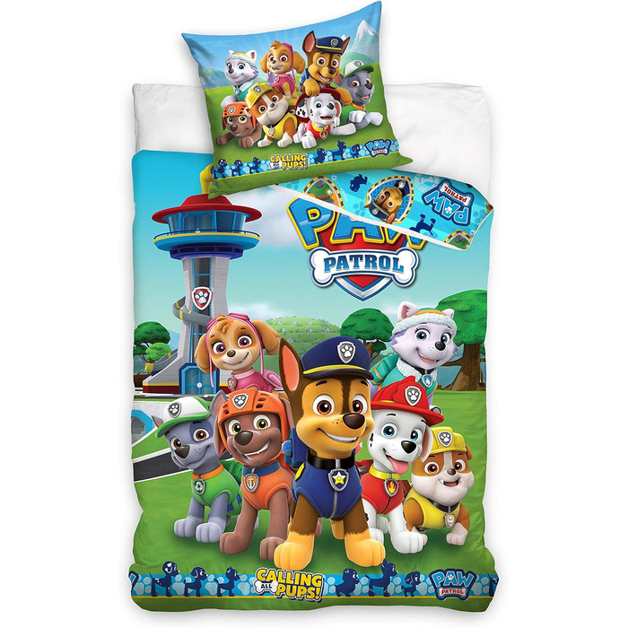 Постільна білизна Paw Patrol підковдра 135x200 80x80 бавовна - дитяча постільна білизна для дівчаток та хлопчиків - 2 шт. и - 1 на